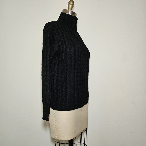 Philosophy Textured Black Turtleneck Sweater - Picture 3 of 4